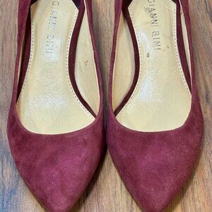 Gianni Bini Purple Eggplant Burgundy Suede Heels Pumps Sz 6.5M